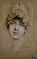 Franz von Lenbach - Portrait of a young woman